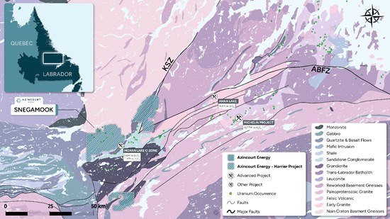 Azincourt Energy Advances Drill Program at Snegamook Uranium Deposit and Greater Harrier Uranium Project