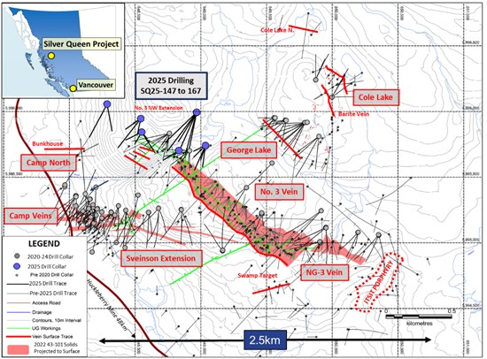 Equity Metals Extends the No 3 Vein to Depth at the Silver Queen Property, BC