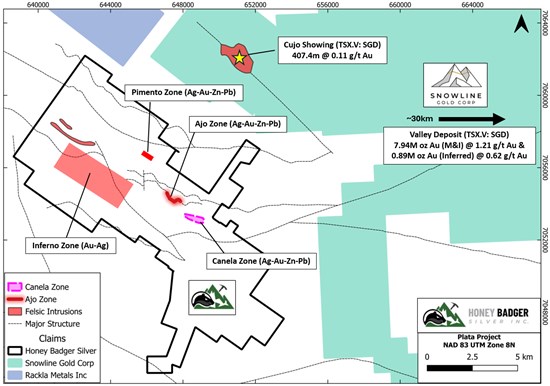 Honey Badger Identifies Two New Zones: Inferno and Pimento Containing Silver, Gold, Lead, and Zinc at Plata, Yukon