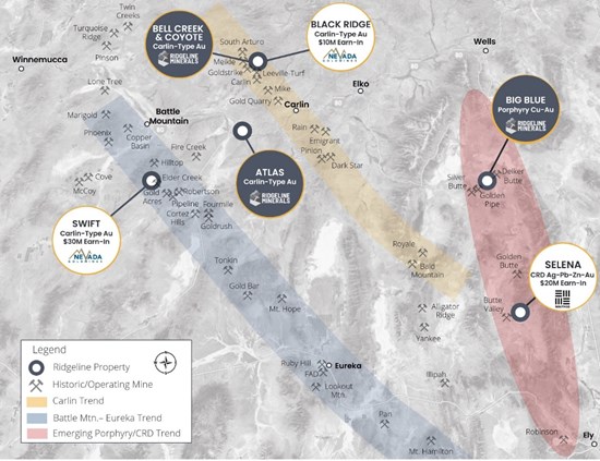 Ridgeline Minerals Provides Assay Results and Drill Program Updates for the Big Blue and Atlas Projects